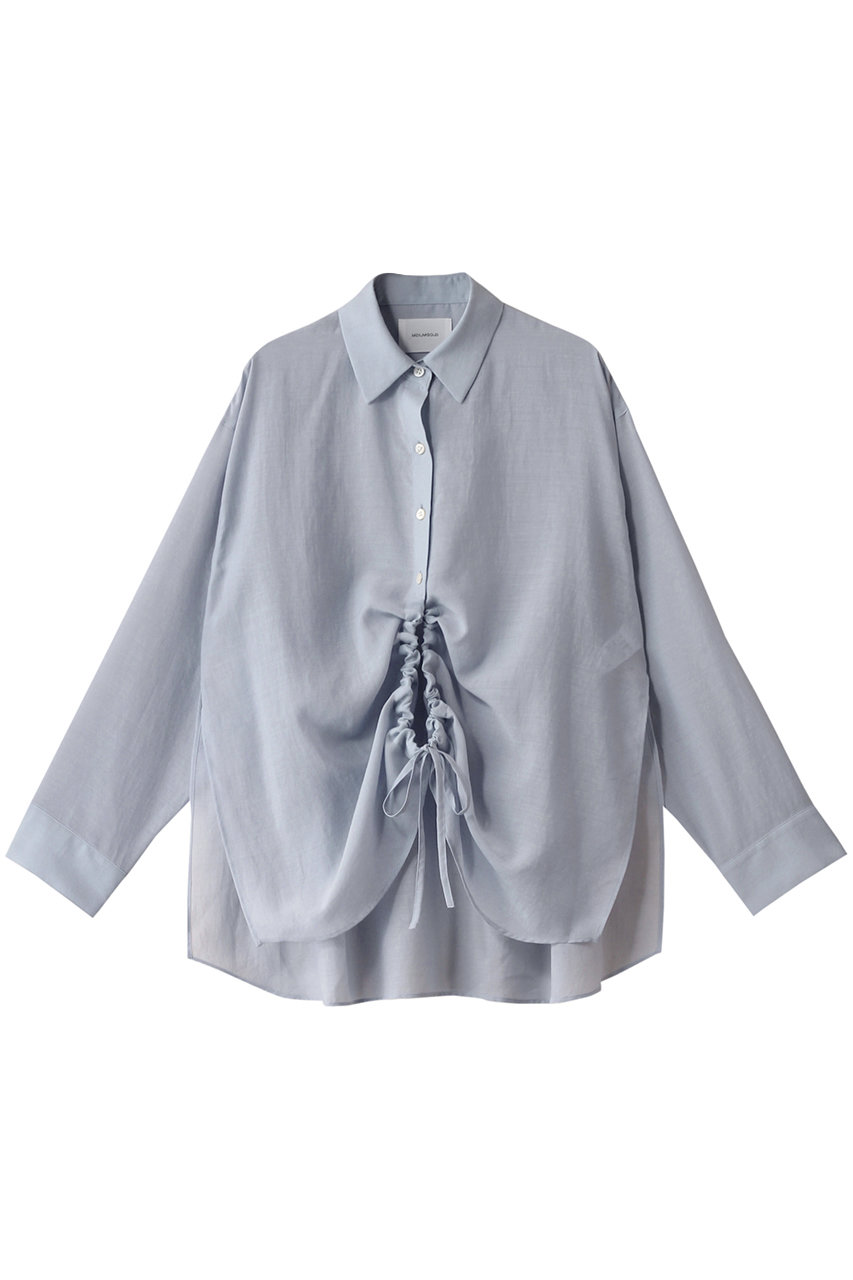 ミディウミソリッド/MIDIUMISOLIDのdrawstring shirt.S シャツ(l.blue/1-132203)