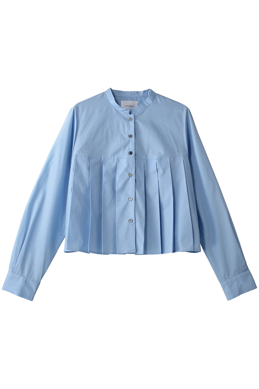MIDIUMISOLID stand collar pleats shirt.S シャツ (l.blue, F) ミディウミソリッド ELLE SHOP MIDIUMISOLID stand collar pleats shirt.S シャツ (l.blue, F) ミディウミソリッド ELLE SHOP