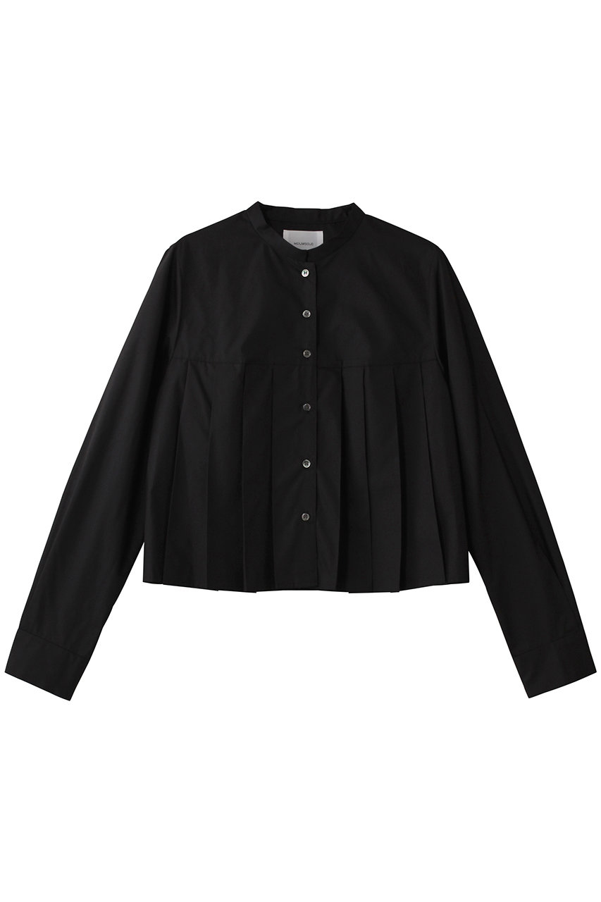 MIDIUMISOLID stand collar pleats shirt.S シャツ (black, F) ミディウミソリッド ELLE SHOP MIDIUMISOLID stand collar pleats shirt.S シャツ (black, F) ミディウミソリッド ELLE SHOP