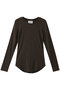 long slv rib top トップ ミディウミソリッド/MIDIUMISOLID brown