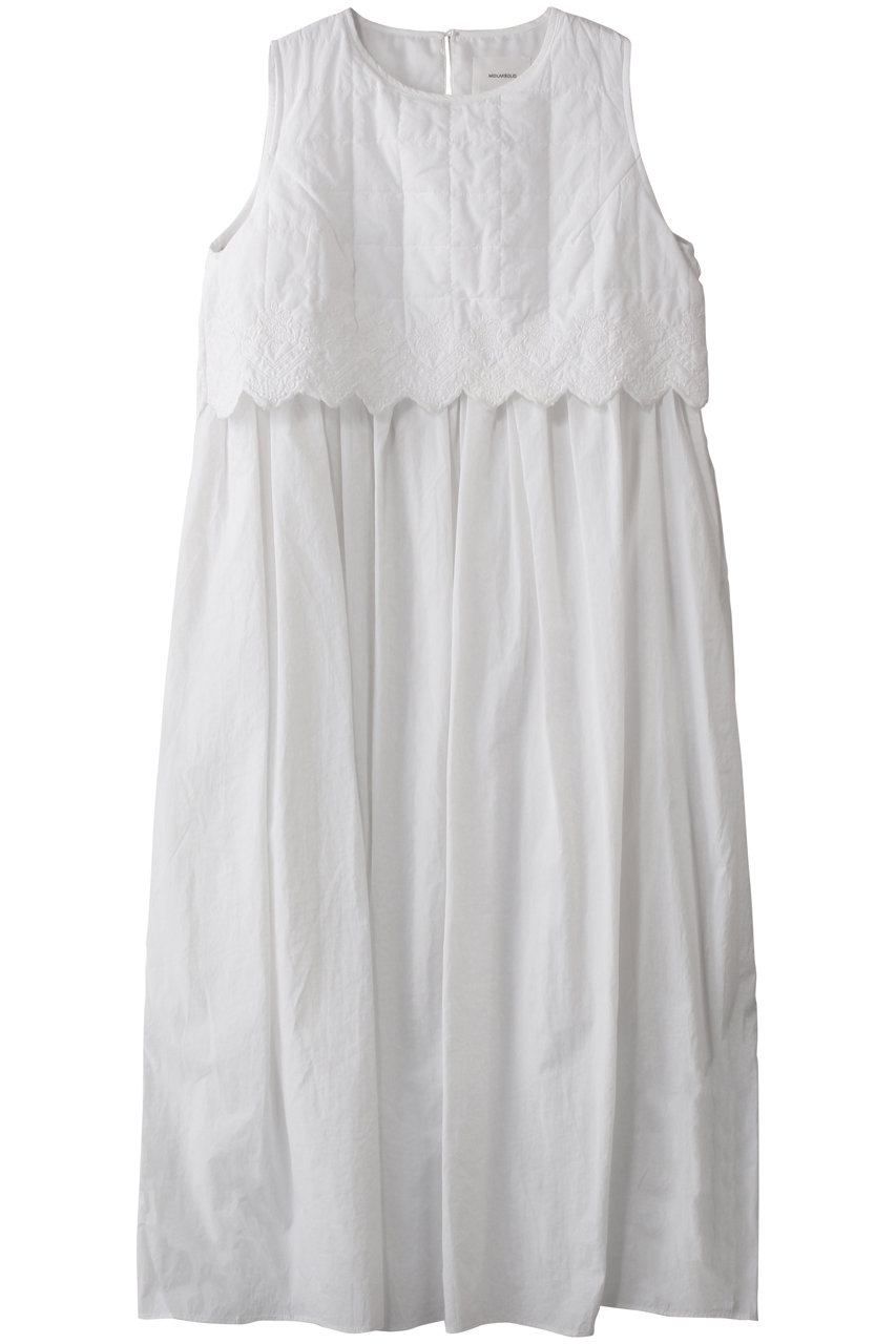 MIDIUMISOLID embroidery quilting layered OP.M ワンピース (off white, F) ミディウミソリッド ELLE SHOP MIDIUMISOLID embroidery quilting layered OP.M ワンピース (off white, F) ミディウミソリッド ELLE SHOP