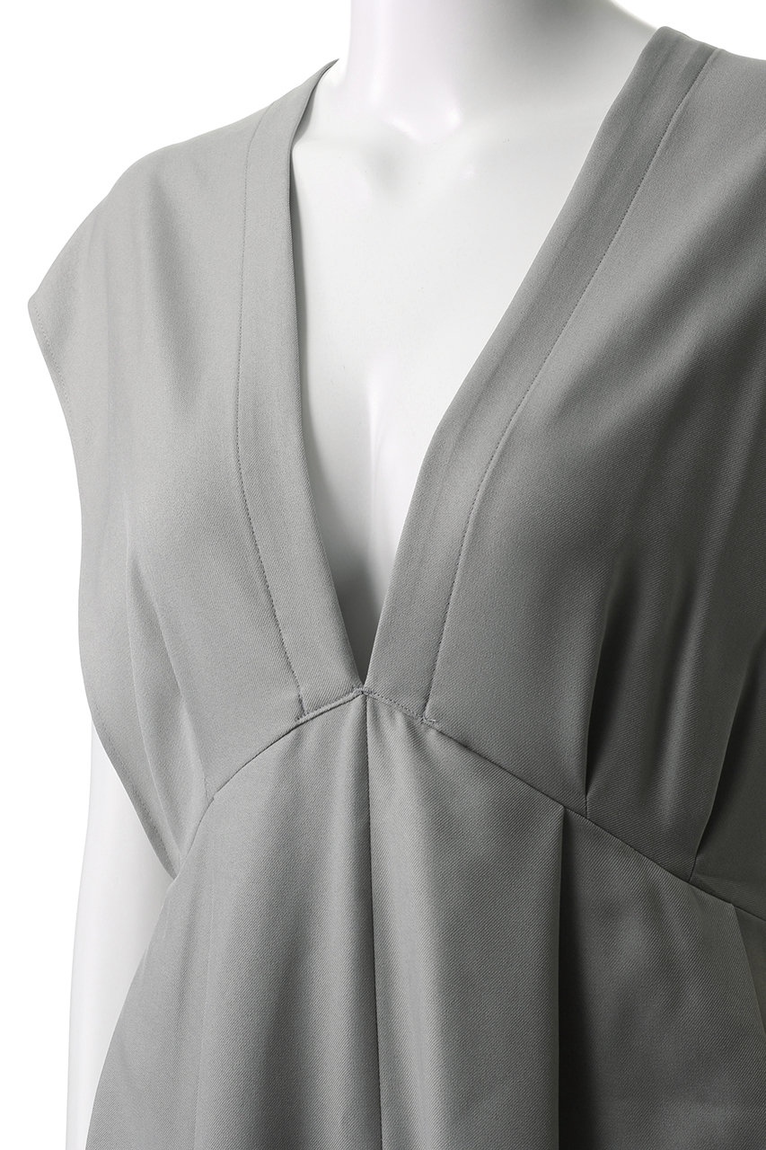 【Cider】Vネックソリッドスプリット ミディドレス★3色 MIDIUMISOLID(ミディウミソリッド)|V neck all in one.S