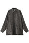 print regular collar big shirt.M シャツ ミディウミソリッド/MIDIUMISOLID gray