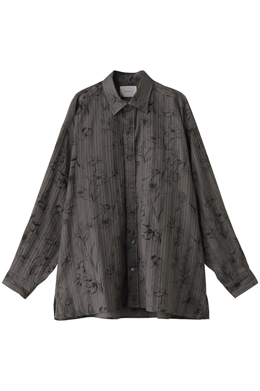 MIDIUMISOLID print regular collar big shirt.M シャツ (gray, F) ミディウミソリッド ELLE SHOP MIDIUMISOLID print regular collar big shirt.M シャツ (gray, F) ミディウミソリッド ELLE SHOP