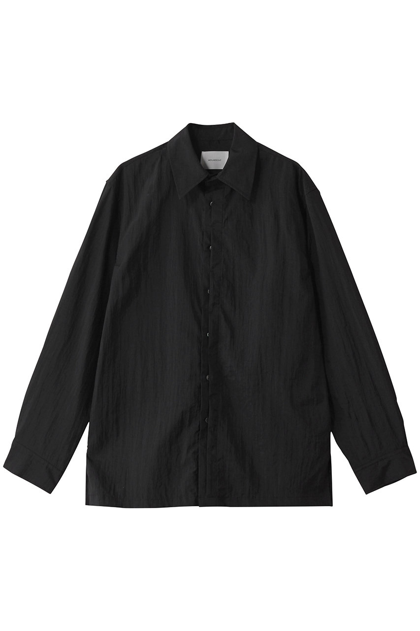 MIDIUMISOLID 【MEN】fly front nylon SH シャツ (black, 48) ミディウミソリッド ELLE SHOP MIDIUMISOLID 【MEN】fly front nylon SH シャツ (black, 48) ミディウミソリッド ELLE SHOP
