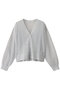 sheer v/neck short CD.S カーディガン ミディウミソリッド/MIDIUMISOLID l.blue