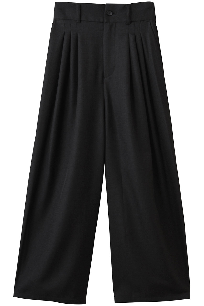 MIDIUMISOLID tucked slacks.S スラックス (black, 38) ミディウミソリッド ELLE SHOP MIDIUMISOLID tucked slacks.S スラックス (black, 38) ミディウミソリッド ELLE SHOP