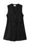 A-line no collar long gilet.S ジレ ミディウミソリッド/MIDIUMISOLID black