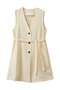 A-line no collar long gilet.S ジレ ミディウミソリッド/MIDIUMISOLID ivory