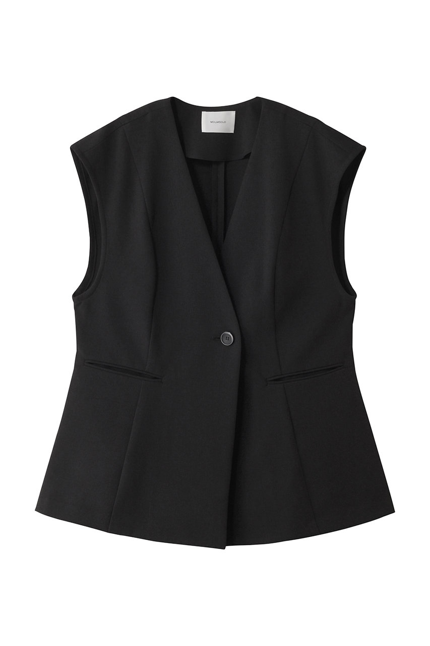 MIDIUMISOLID no collar vest.M ベスト (black, F) ミディウミソリッド ELLE SHOP MIDIUMISOLID no collar vest.M ベスト (black, F) ミディウミソリッド ELLE SHOP