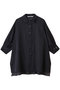 sheer slit slv tunic shirt.S シャツ ミディウミソリッド/MIDIUMISOLID navy