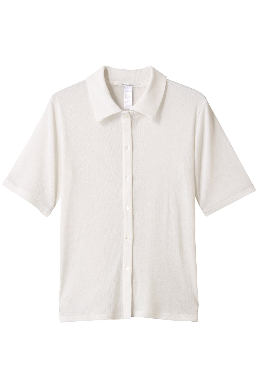 MIDIUMISOLID sheer compact polo shirt.S シャツ (off white, F) ミディウミソリッド ELLE SHOP MIDIUMISOLID sheer compact polo shirt.S シャツ (off white, F) ミディウミソリッド ELLE SHOP