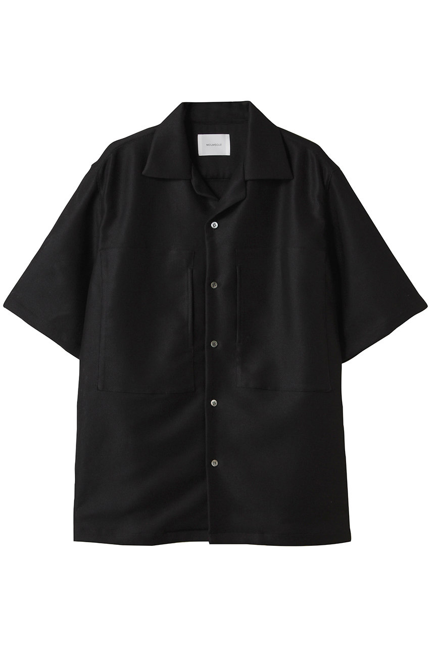 MIDIUMISOLID 【MEN】leno-cloth open collar SH シャツ (black, 48) ミディウミソリッド ELLE SHOP MIDIUMISOLID 【MEN】leno-cloth open collar SH シャツ (black, 48) ミディウミソリッド ELLE SHOP