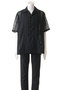 【MEN】sheer stripe SH シャツ ミディウミソリッド/MIDIUMISOLID