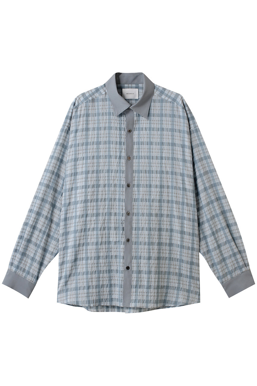 MIDIUMISOLID 【MEN】sheer check shirt シャツ (l.blue, 48) ミディウミソリッド ELLE SHOP MIDIUMISOLID 【MEN】sheer check shirt シャツ (l.blue, 48) ミディウミソリッド ELLE SHOP