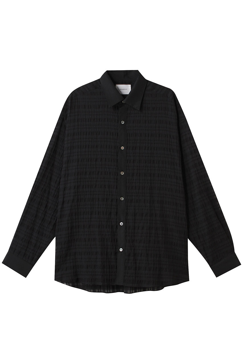 MIDIUMISOLID 【MEN】sheer check shirt シャツ (black, 48) ミディウミソリッド ELLE SHOP MIDIUMISOLID 【MEN】sheer check shirt シャツ (black, 48) ミディウミソリッド ELLE SHOP