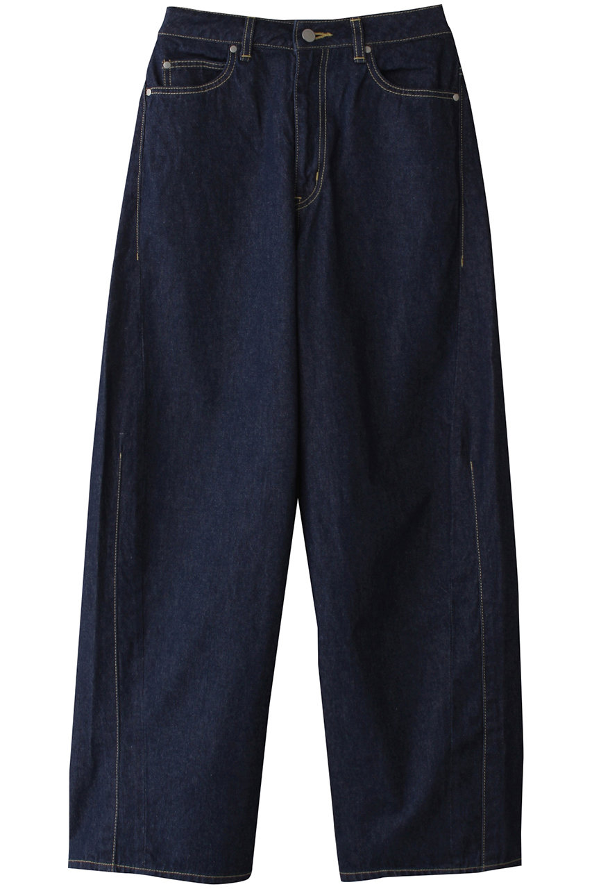 MIDIUMISOLID barrel leg wide denim デニム (navy, 36) ミディウミソリッド ELLE SHOP MIDIUMISOLID barrel leg wide denim デニム (navy, 36) ミディウミソリッド ELLE SHOP