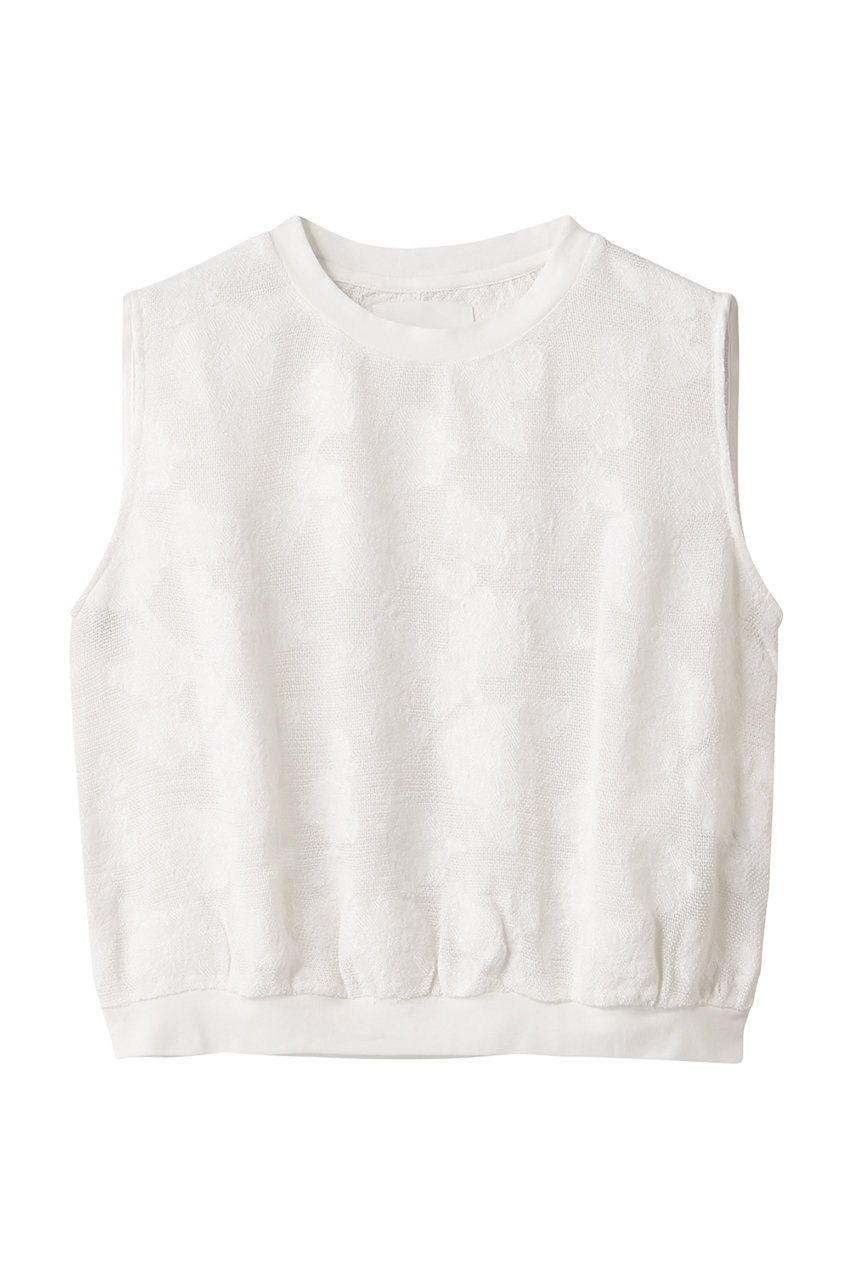 MIDIUMISOLID n/slv cut jaquard lace top.S トップ (off white, F) ミディウミソリッド ELLE SHOP MIDIUMISOLID n/slv cut jaquard lace top.S トップ (off white, F) ミディウミソリッド ELLE SHOP