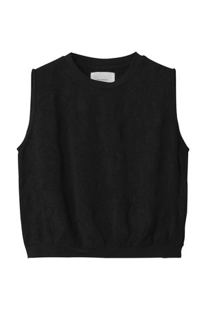 ミディウミソリッド/MIDIUMISOLIDのn/slv cut jaquard lace top.S トップ(110400/110401)