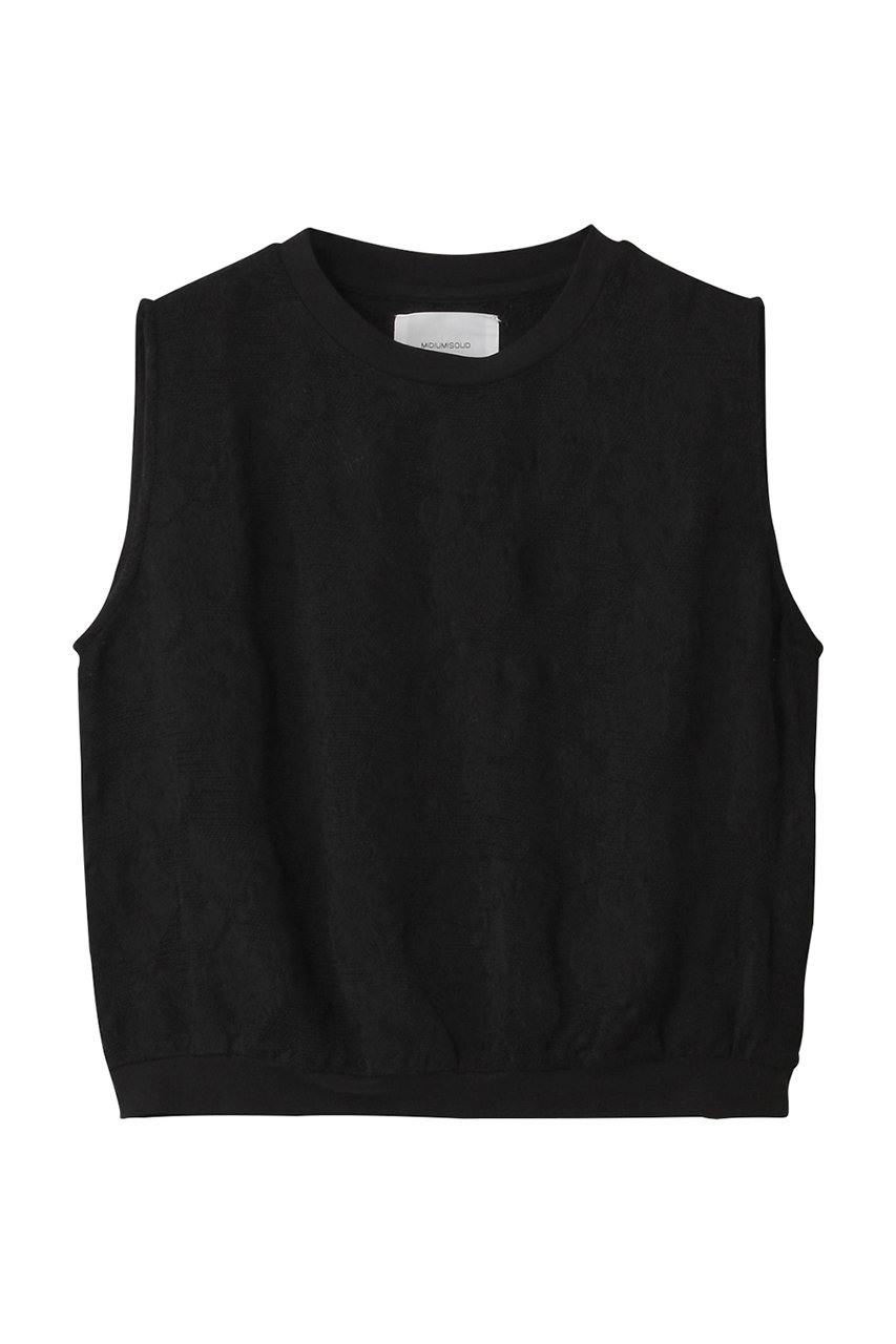 MIDIUMISOLID n/slv cut jaquard lace top.S トップ (black, F) ミディウミソリッド ELLE SHOP MIDIUMISOLID n/slv cut jaquard lace top.S トップ (black, F) ミディウミソリッド ELLE SHOP