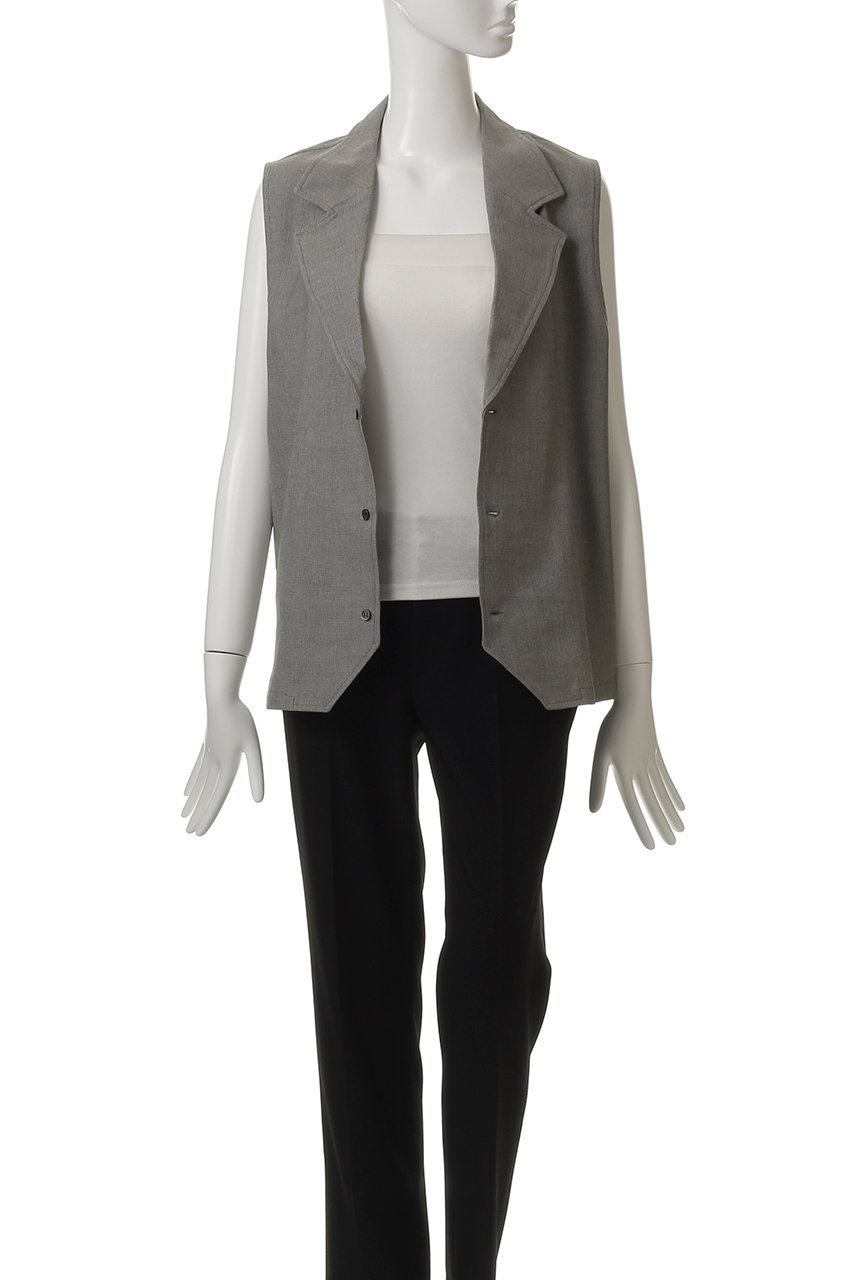 MIDIUMISOLID(ミディウミソリッド)｜tailored gilet.M ジレ/gray の 