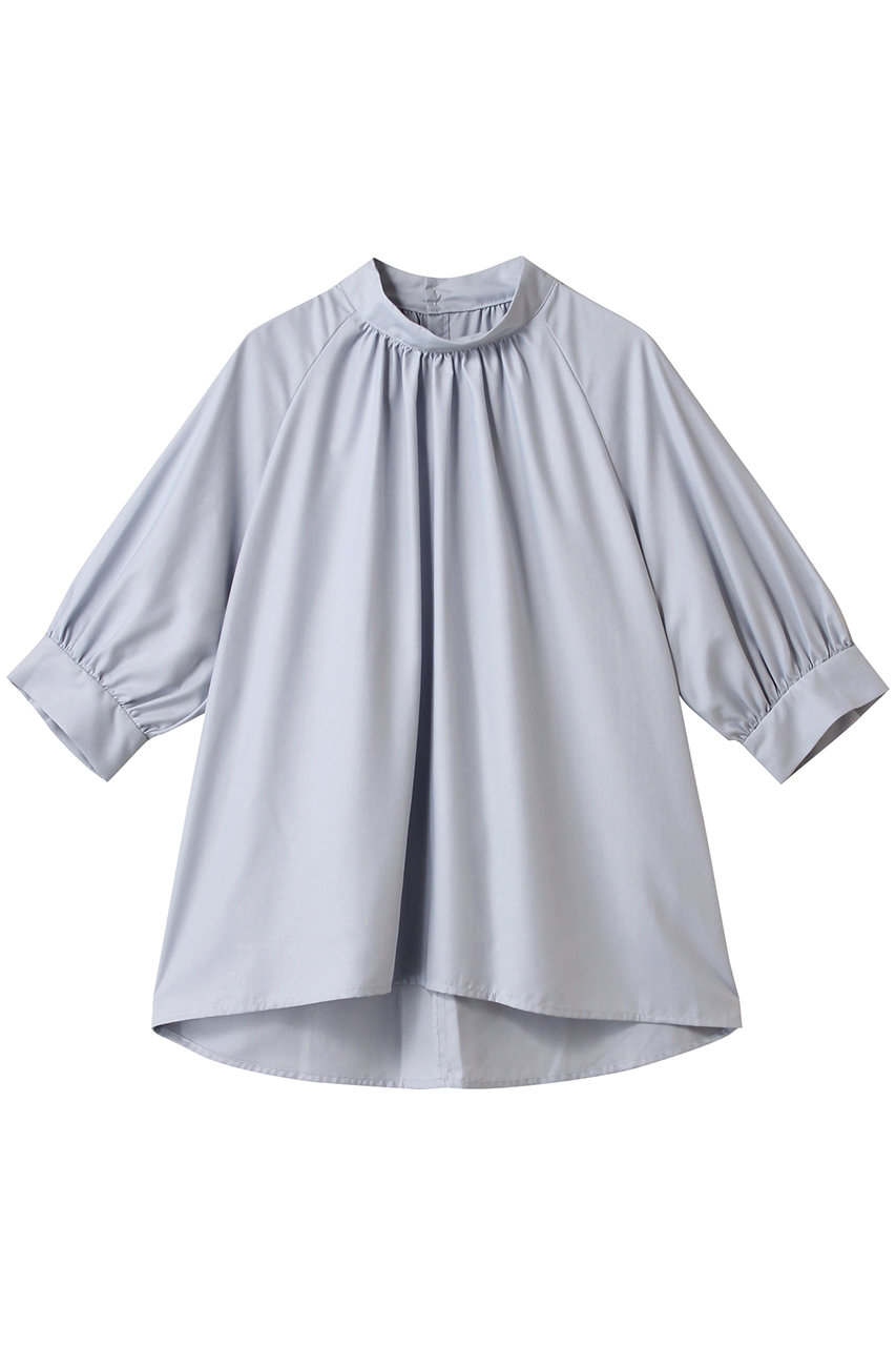 MIDIUMISOLID h/neck gathered blouse.S ブラウス (l.blue, F) ミディウミソリッド ELLE SHOP MIDIUMISOLID h/neck gathered blouse.S ブラウス (l.blue, F) ミディウミソリッド ELLE SHOP