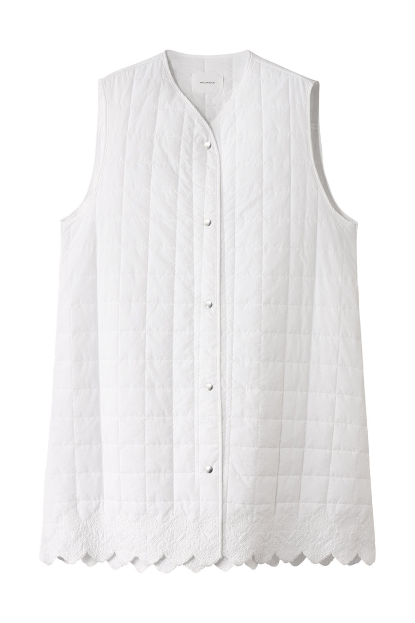 MIDIUMISOLID embroidery quilting vest.M ベスト (off white, F) ミディウミソリッド ELLE SHOP MIDIUMISOLID embroidery quilting vest.M ベスト (off white, F) ミディウミソリッド ELLE SHOP