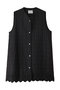 embroidery quilting vest.M ベスト ミディウミソリッド/MIDIUMISOLID black
