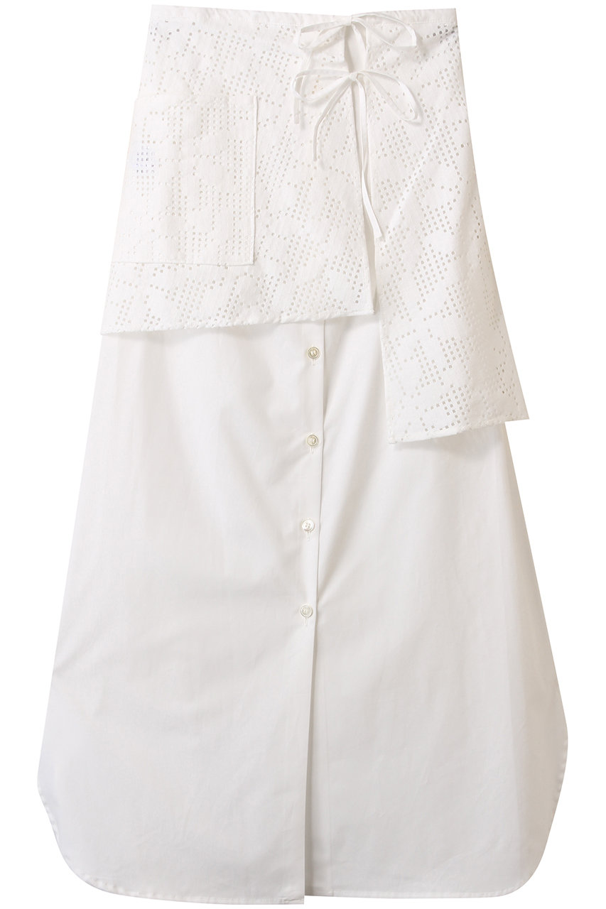 ミディウミソリッド/MIDIUMISOLIDのlace layered SK スカート(off white/2-162186)