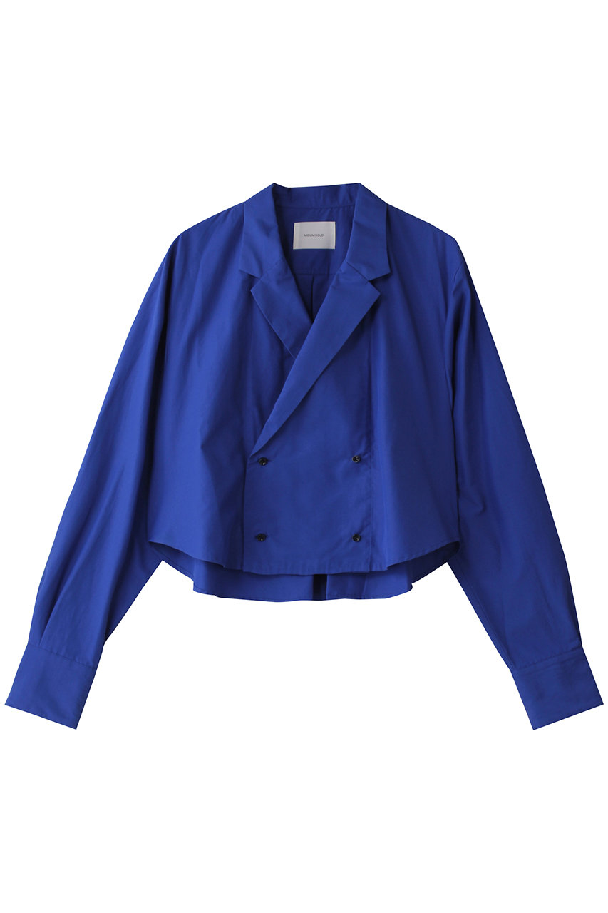 MIDIUMISOLID C/N double breasted JK like short shirt シャツ (blue, F) ミディウミソリッド ELLE SHOP MIDIUMISOLID C/N double breasted JK like short shirt シャツ (blue, F) ミディウミソリッド ELLE SHOP