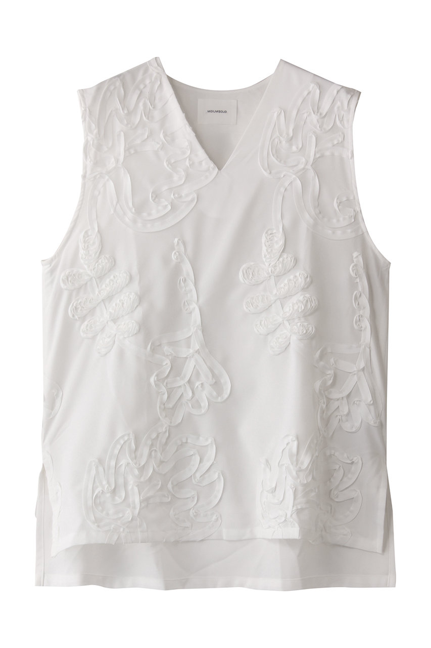 MIDIUMISOLID tape embroidery N/S P/O プルオーバー (off white, F) ミディウミソリッド ELLE SHOP MIDIUMISOLID tape embroidery N/S P/O プルオーバー (off white, F) ミディウミソリッド ELLE SHOP