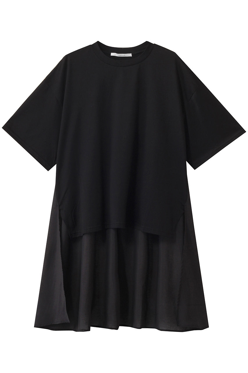 MIDIUMISOLID woven combination T Tシャツ (black, F) ミディウミソリッド ELLE SHOP MIDIUMISOLID woven combination T Tシャツ (black, F) ミディウミソリッド ELLE SHOP