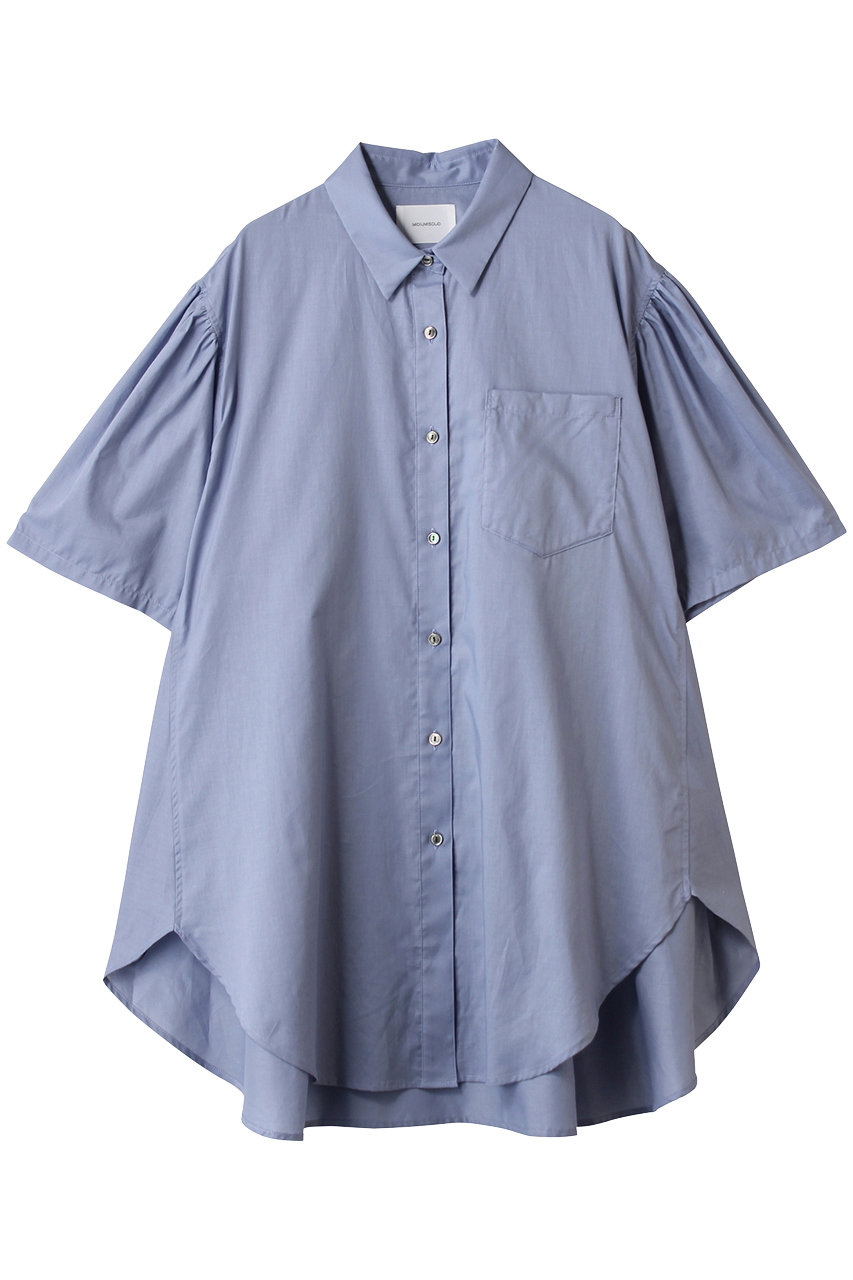 MIDIUMISOLID half slv wide shirt シャツ (blue, F) ミディウミソリッド ELLE SHOP MIDIUMISOLID half slv wide shirt シャツ (blue, F) ミディウミソリッド ELLE SHOP
