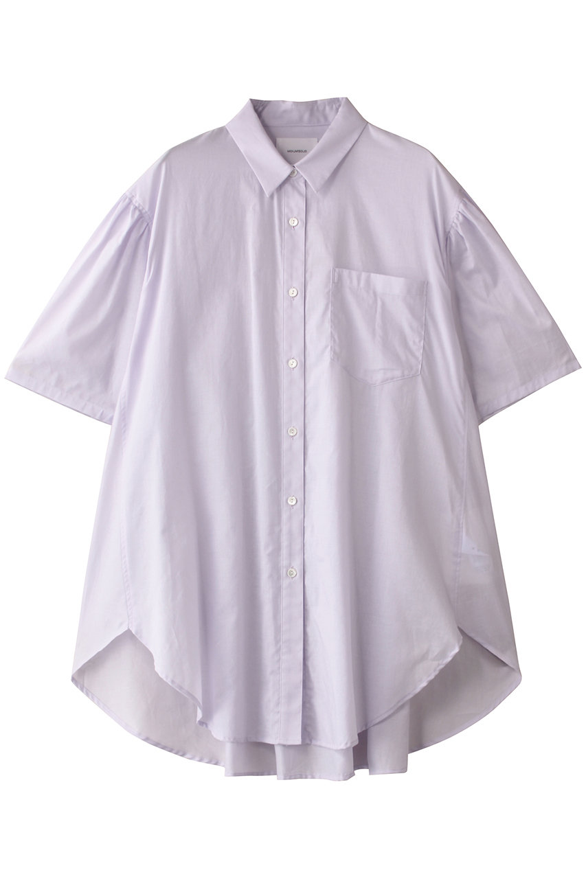 MIDIUMISOLID half slv wide shirt シャツ (purple, F) ミディウミソリッド ELLE SHOP MIDIUMISOLID half slv wide shirt シャツ (purple, F) ミディウミソリッド ELLE SHOP