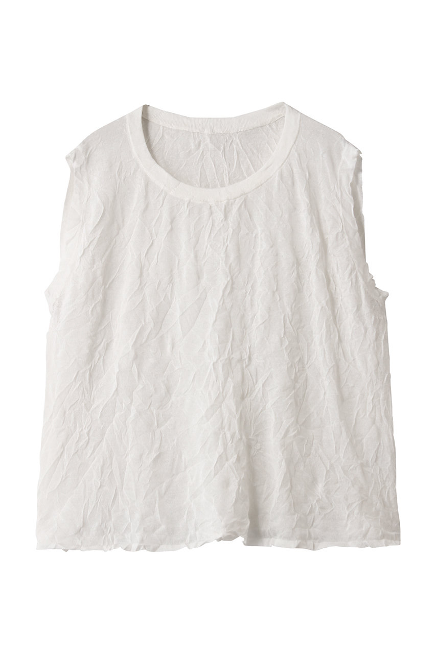 MIDIUMISOLID sheer washer vest ベスト (off white, F) ミディウミソリッド ELLE SHOP MIDIUMISOLID sheer washer vest ベスト (off white, F) ミディウミソリッド ELLE SHOP