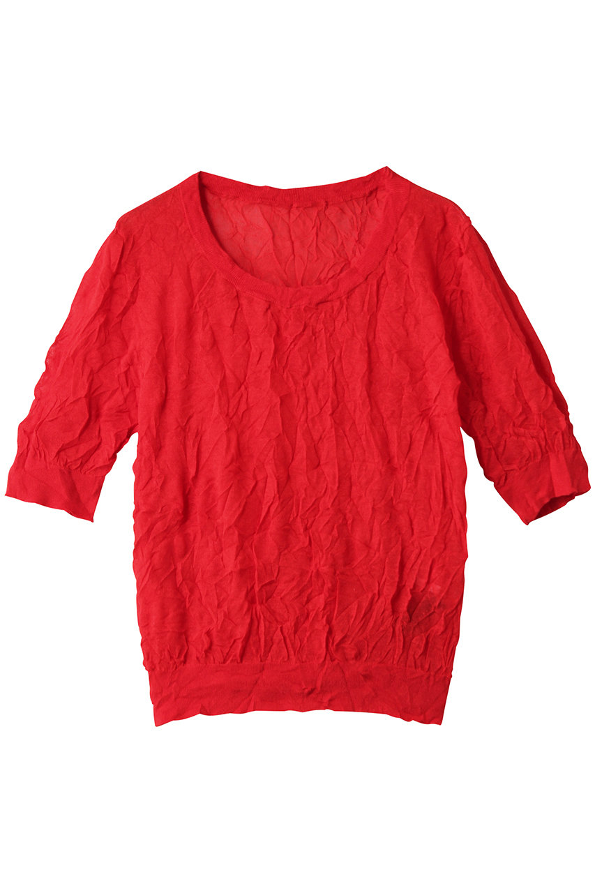 MIDIUMISOLID sheer washer short PO プルオーバー (red, F) ミディウミソリッド ELLE SHOP MIDIUMISOLID sheer washer short PO プルオーバー (red, F) ミディウミソリッド ELLE SHOP
