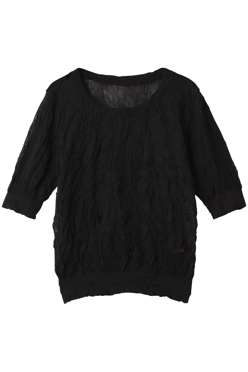 MIDIUMISOLID sheer washer short PO プルオーバー (black, F) ミディウミソリッド ELLE SHOP MIDIUMISOLID sheer washer short PO プルオーバー (black, F) ミディウミソリッド ELLE SHOP