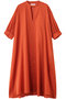 stand collar skipper OP ワンピース ミディウミソリッド/MIDIUMISOLID orange