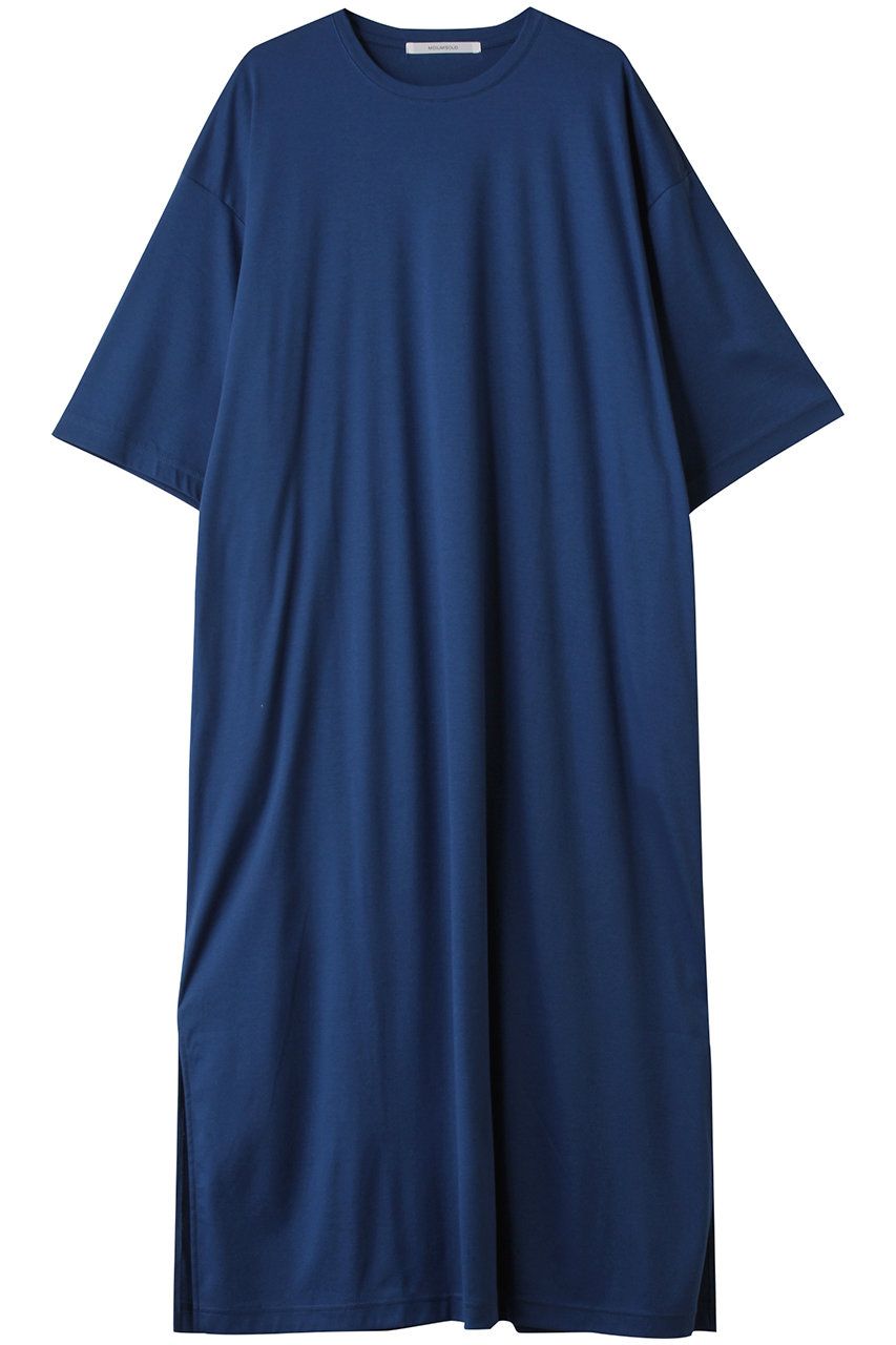 MIDIUMISOLID relax slit OP ワンピース (blue, F) ミディウミソリッド ELLE SHOP MIDIUMISOLID relax slit OP ワンピース (blue, F) ミディウミソリッド ELLE SHOP
