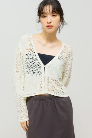 ミディウミソリッド/MIDIUMISOLIDのレースメッシュカーディガン(110300/110303)