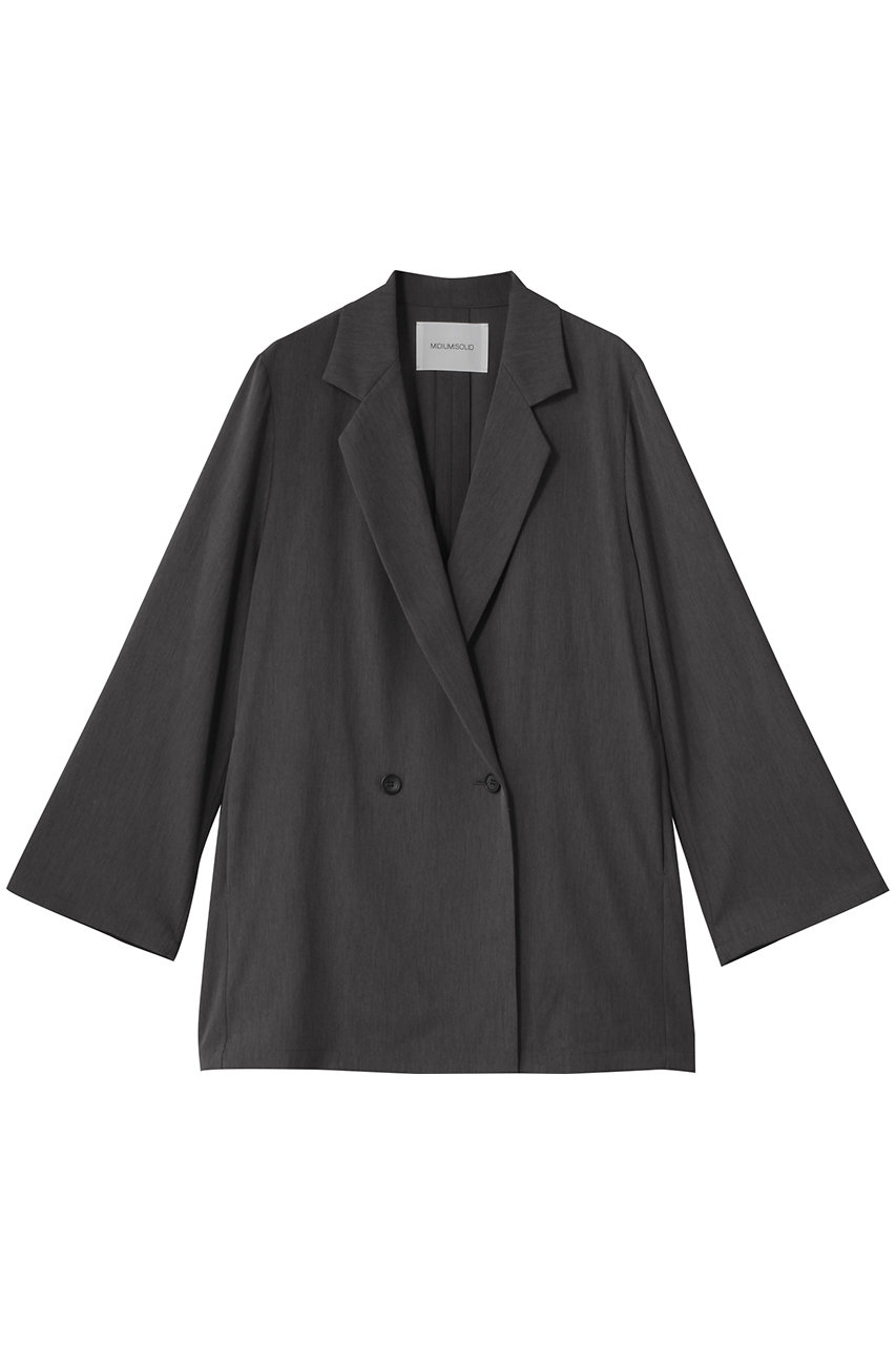 MIDIUMISOLID double breasted light JK ジャケット (gray, F) ミディウミソリッド ELLE SHOP