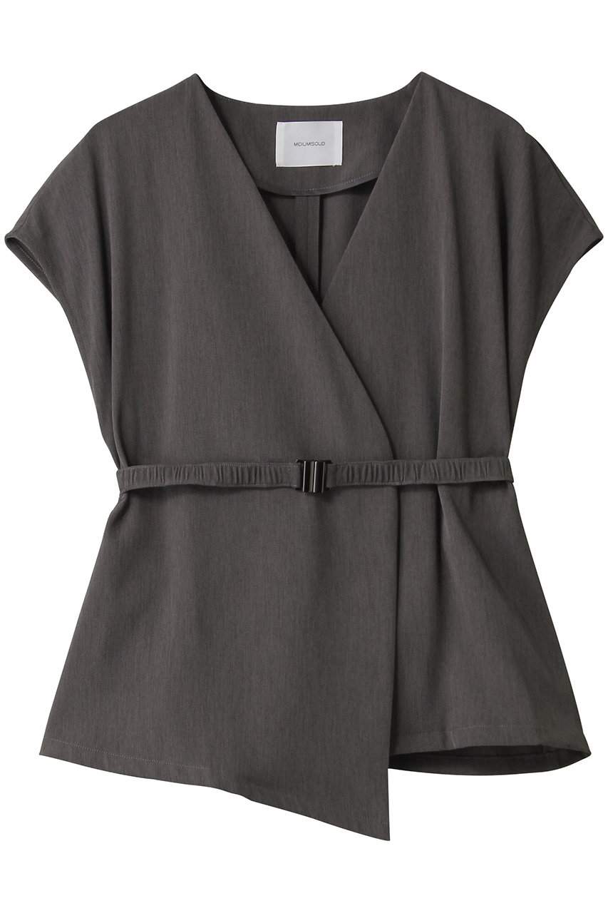 MIDIUMISOLID no collar gillet ジレ (gray, F) ミディウミソリッド ELLE SHOP MIDIUMISOLID no collar gillet ジレ (gray, F) ミディウミソリッド ELLE SHOP