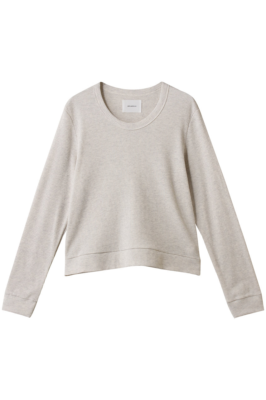 MIDIUMISOLID u neck waffle PO プルオーバー (kinari, F) ミディウミソリッド ELLE SHOP
