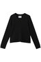 Uネックワッフルプルオーバー ミディウミソリッド/MIDIUMISOLID black