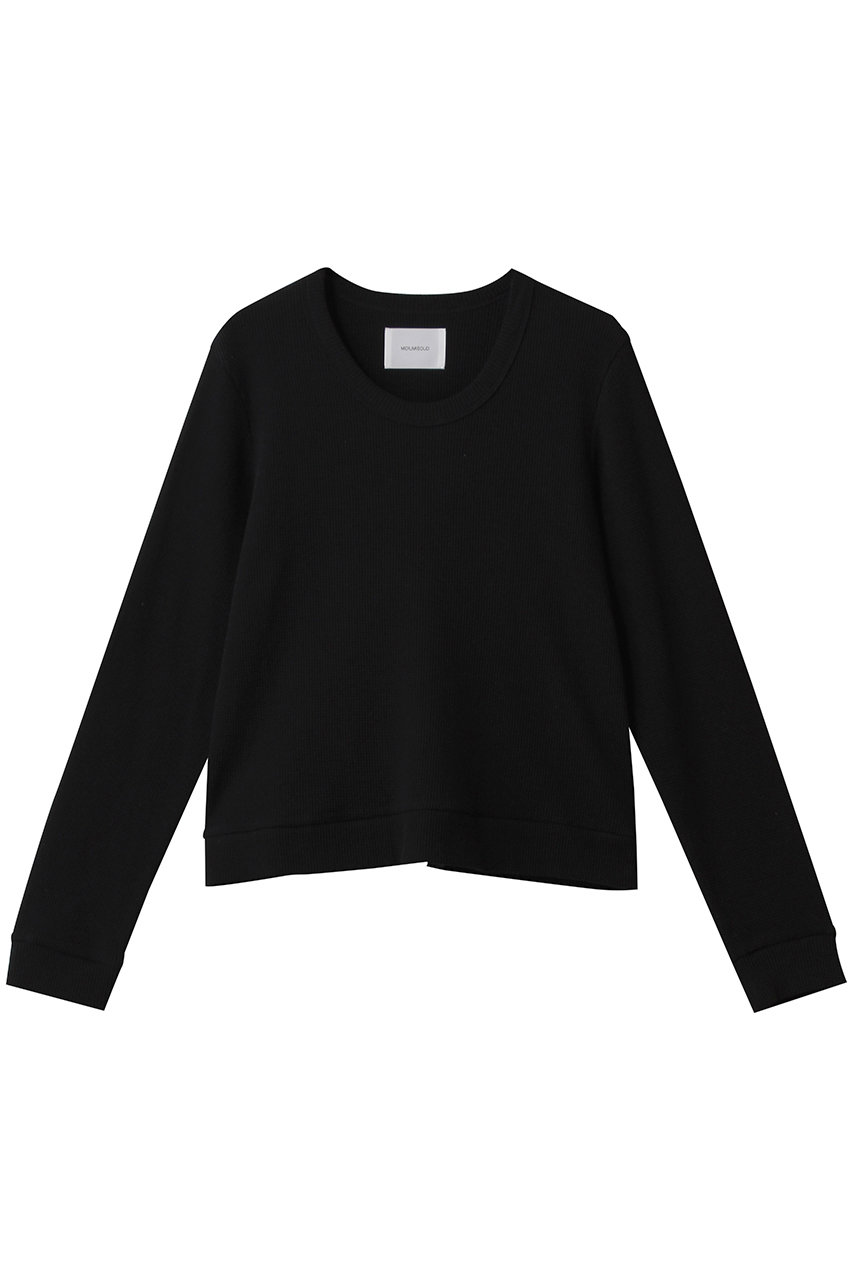 MIDIUMISOLID u neck waffle PO プルオーバー (black, F) ミディウミソリッド ELLE SHOP MIDIUMISOLID u neck waffle PO プルオーバー (black, F) ミディウミソリッド ELLE SHOP