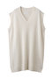 和紙ウールビッグベスト ミディウミソリッド/MIDIUMISOLID off white