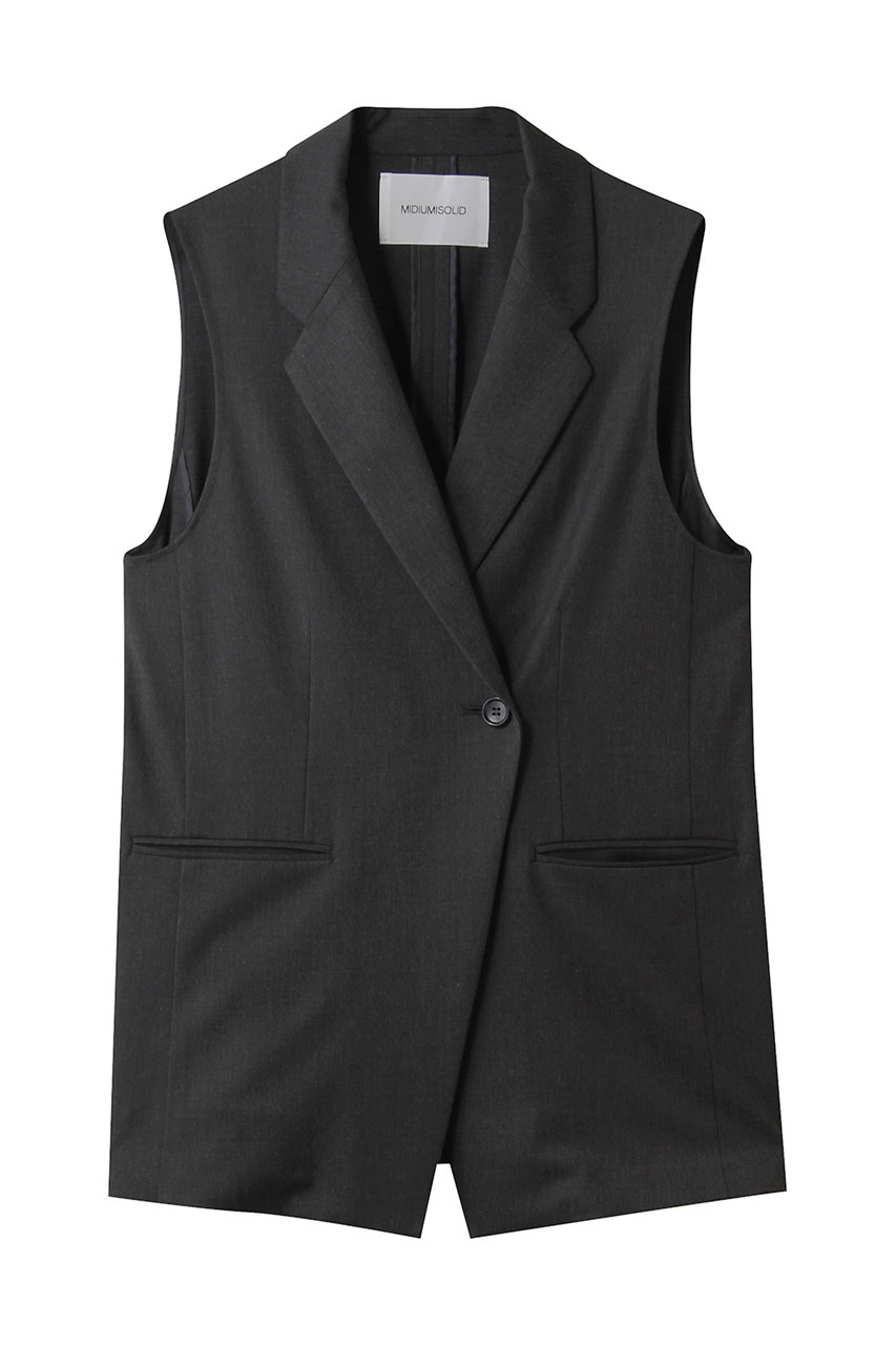 MIDIUMISOLID waist shape tailored gillet ジレ (c.gray, F) ミディウミソリッド ELLE SHOP MIDIUMISOLID waist shape tailored gillet ジレ (c.gray, F) ミディウミソリッド ELLE SHOP