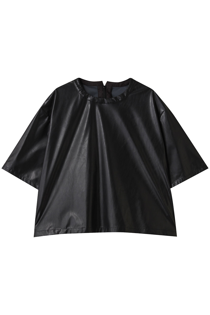 MIDIUMISOLID synthetic leather tops トップス (black, F) ミディウミソリッド ELLE SHOP MIDIUMISOLID synthetic leather tops トップス (black, F) ミディウミソリッド ELLE SHOP