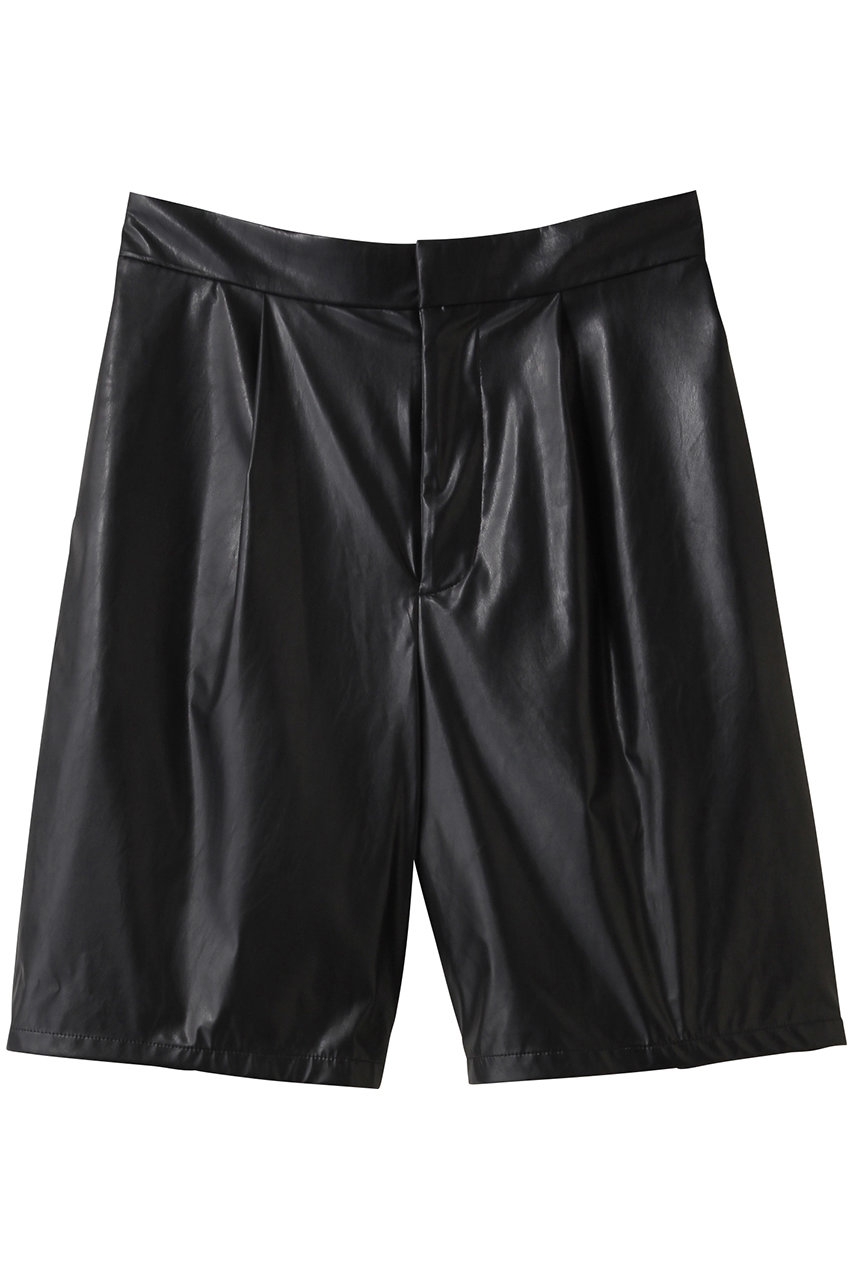 ミディウミソリッド/MIDIUMISOLIDのシンセティックレザーショートパンツ(black/3-162191)