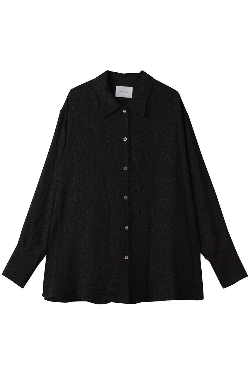MIDIUMISOLID relax jacquard shirt シャツ (black, F) ミディウミソリッド ELLE SHOP MIDIUMISOLID relax jacquard shirt シャツ (black, F) ミディウミソリッド ELLE SHOP